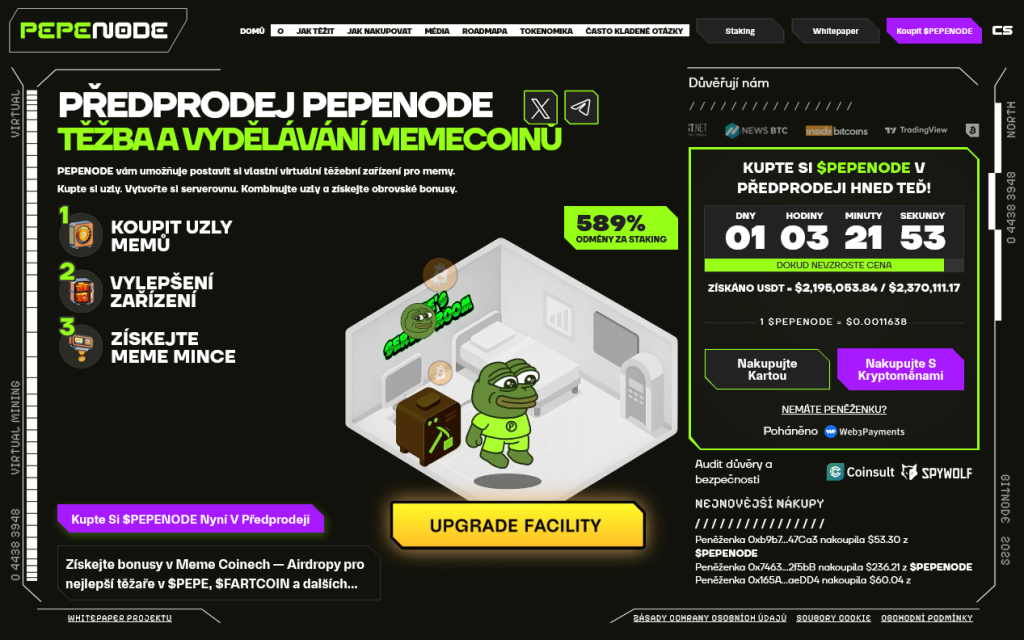 předprodej pepe node pro těžbu