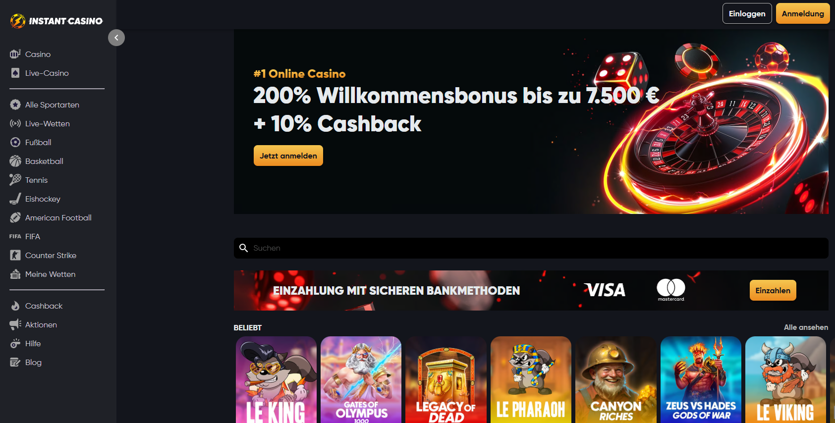 instant casino startseit