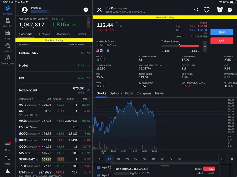 interactive brokers portfolio