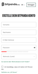 bitpanda registrien