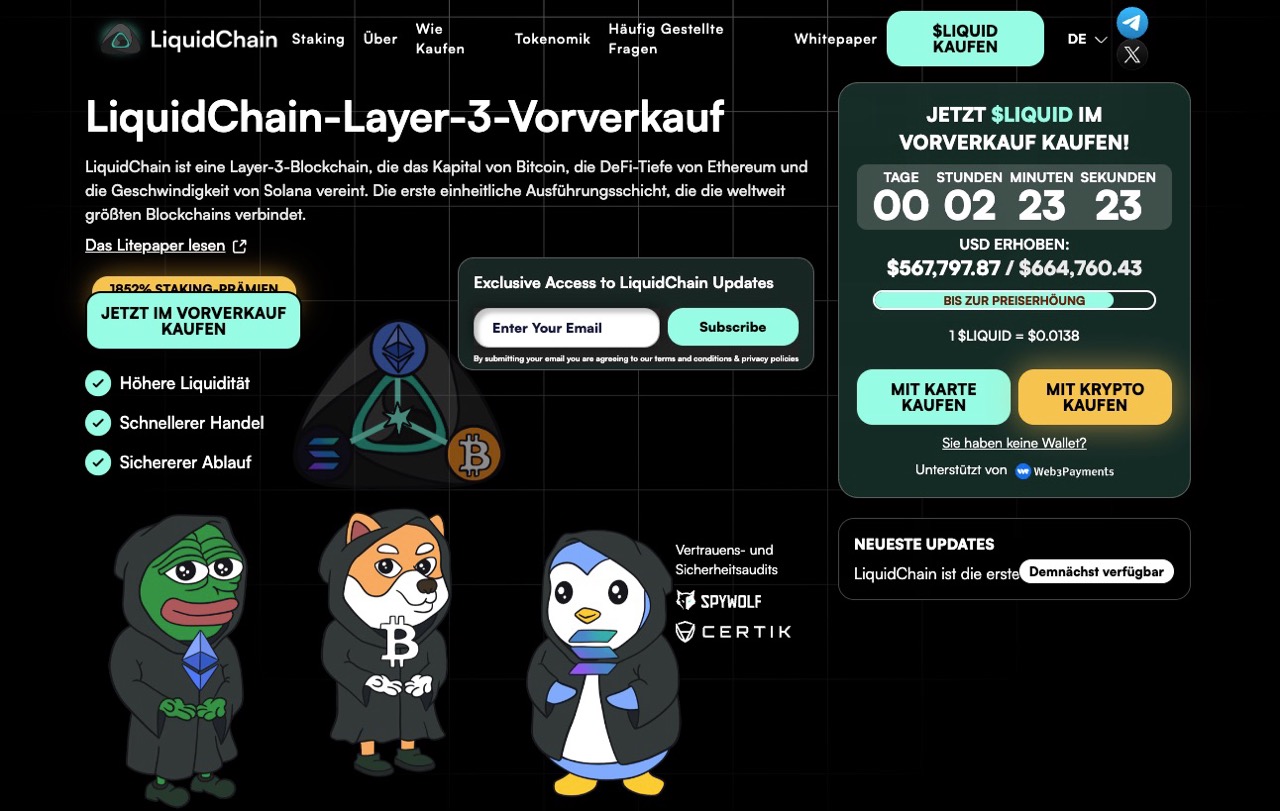 LiquidChain Presale Webseite new