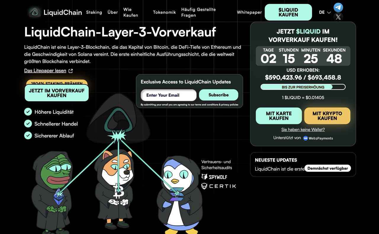 Liquidchain Presale Webseite