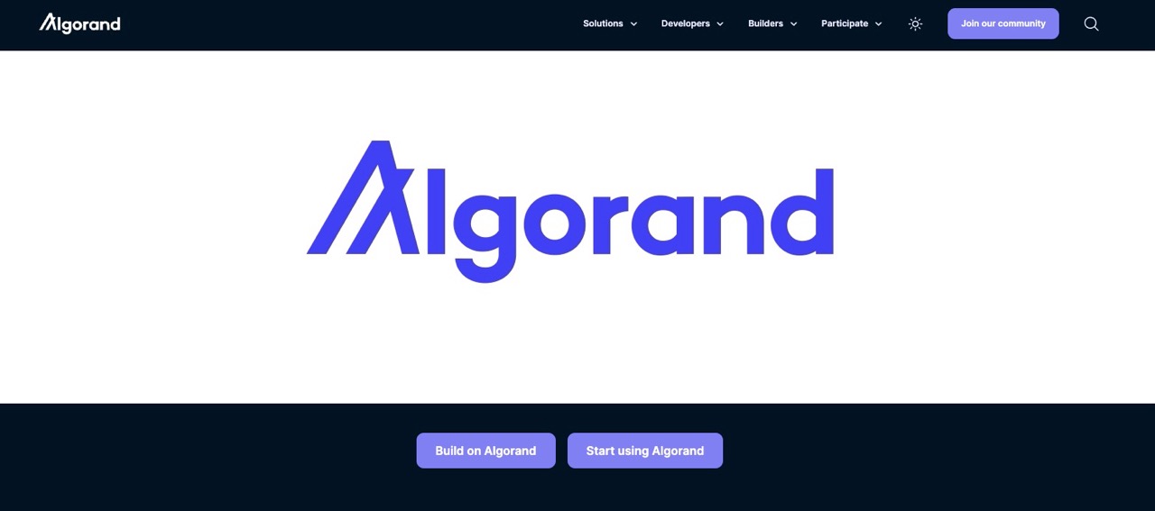 Algorand offizielle Webseite