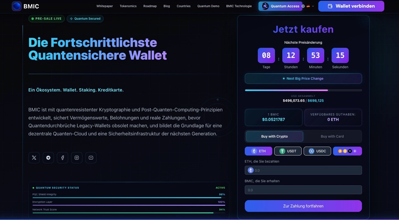 BMIC Presale Homepage