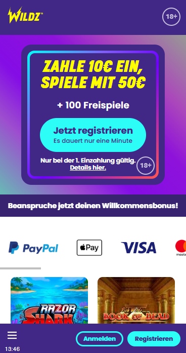 wildz casino bonus