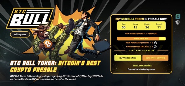 BTC Bull Token (BTCBULL) jagab Bitcoini airdrope, kui hind jõuab 150 000 dollarini
