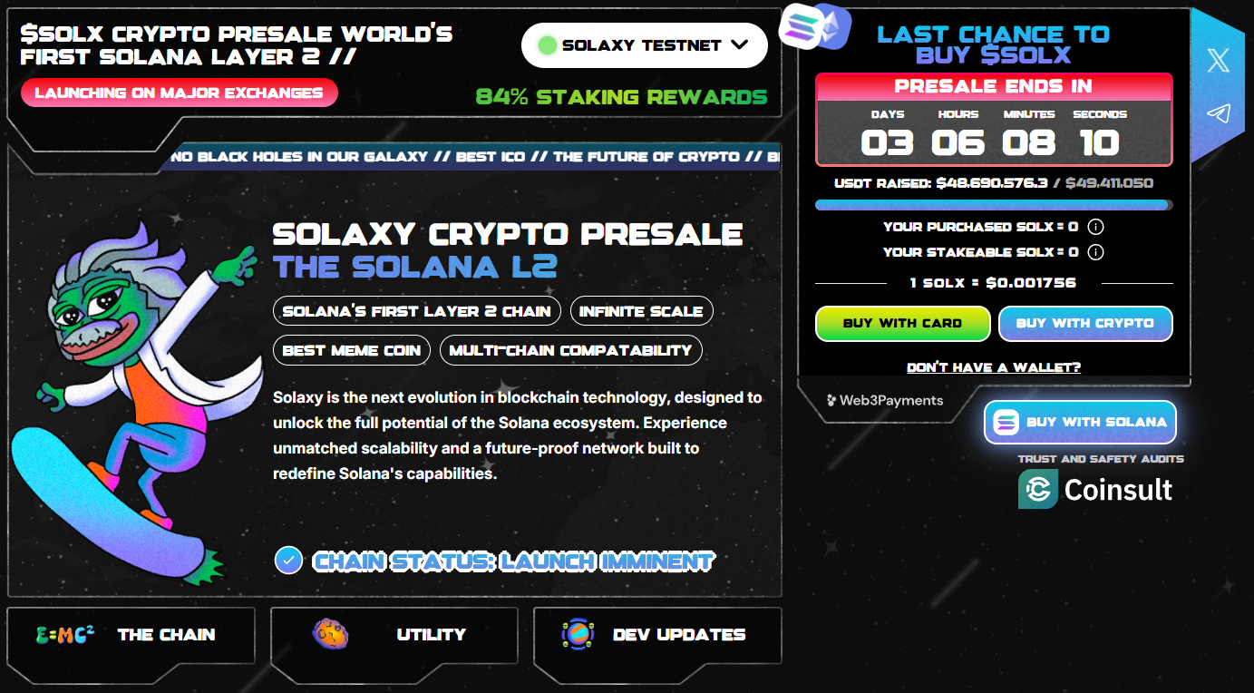$SOLX 3 days remaining presale