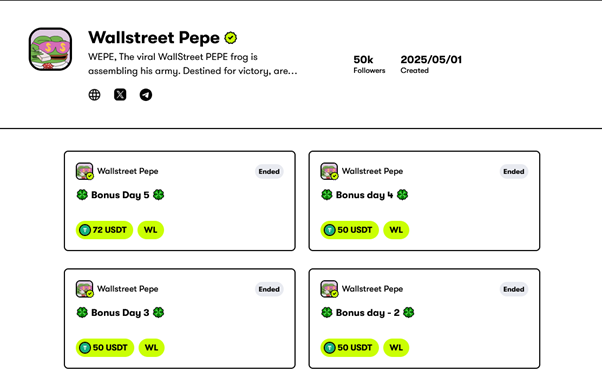 Wall Street Pepe social