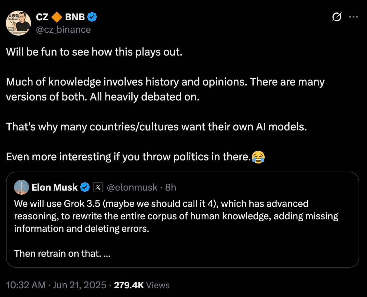 cz responde a elon
