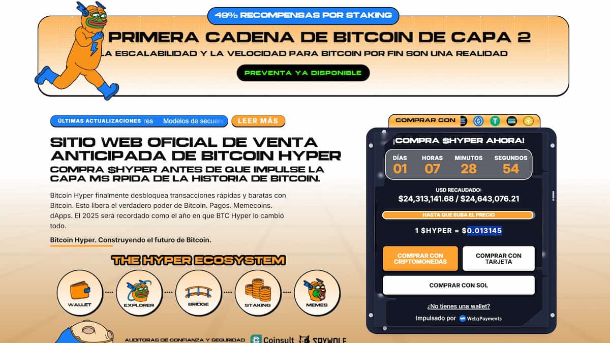 La preventa de Bitcoin Hyper se acerca rápidamente a los 25 millones de recaudación
