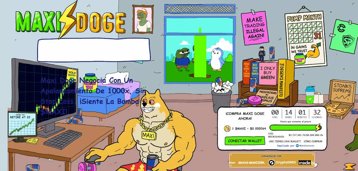 Dogecoin. La preventa de Maxi Doge sigue añadiendo fondos