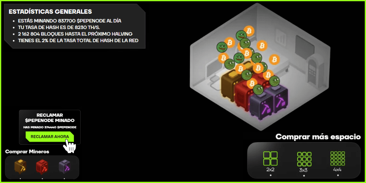 minería virtual de PepeNode