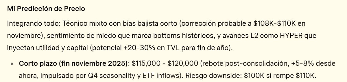 La previsión a corto plazo del precio de Bitcoin de Grok, se muestra ligeramente optimista
