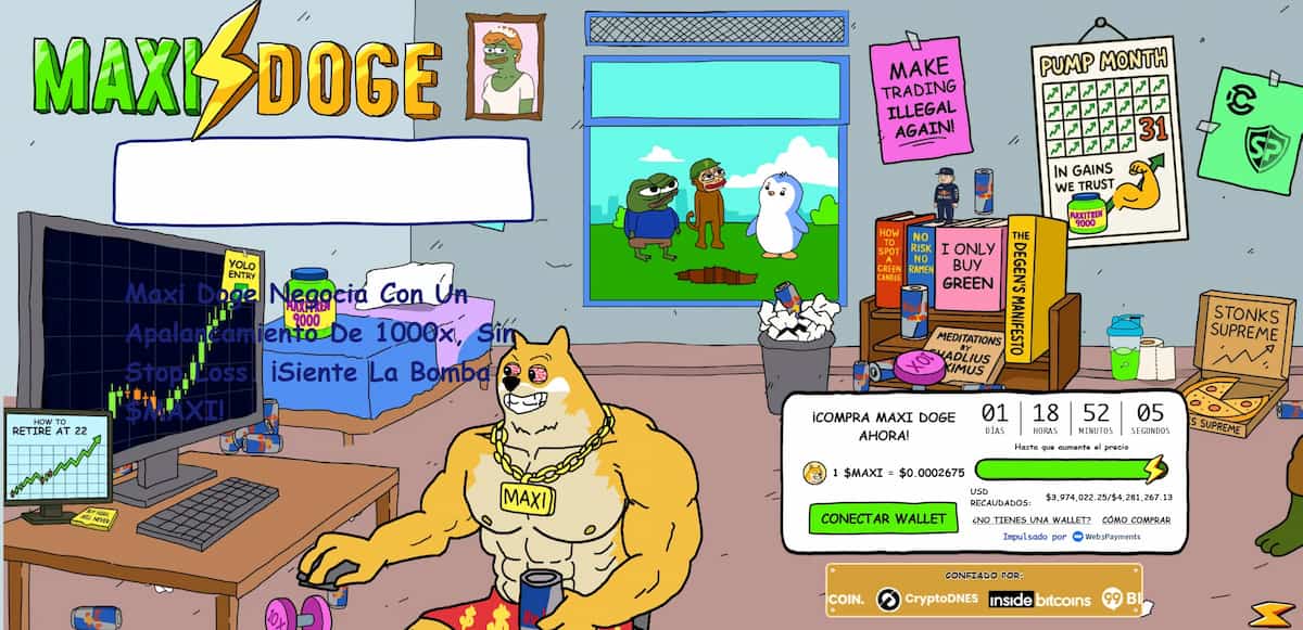 El deribado de Dogecoin: Maxi Doge, sigue acaparando la atención