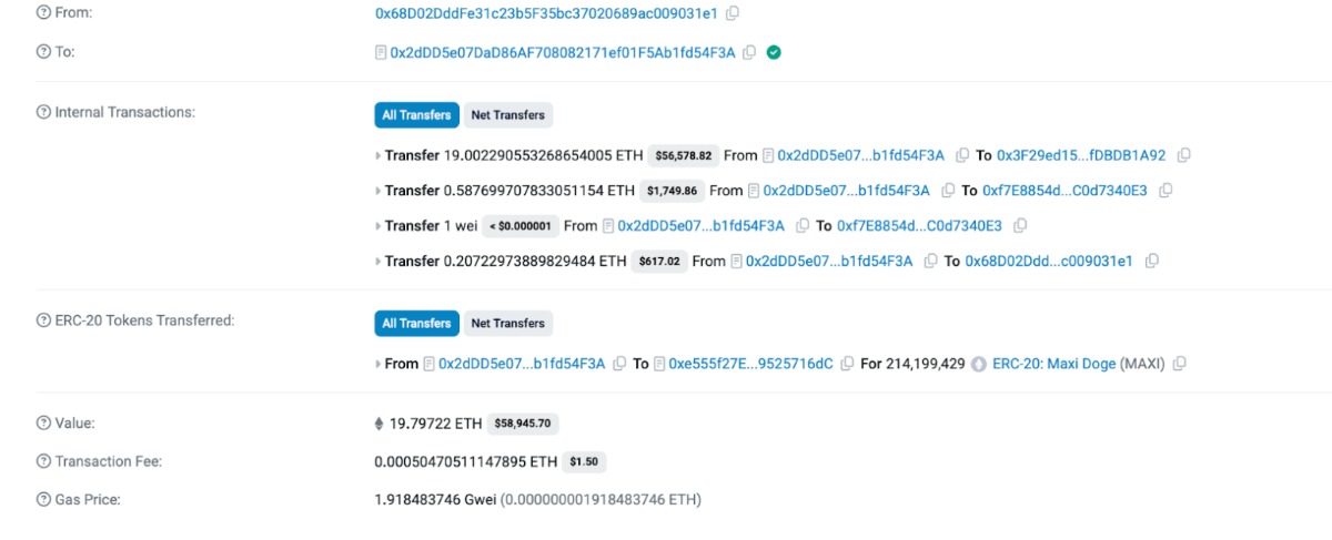 transacción de etherscan