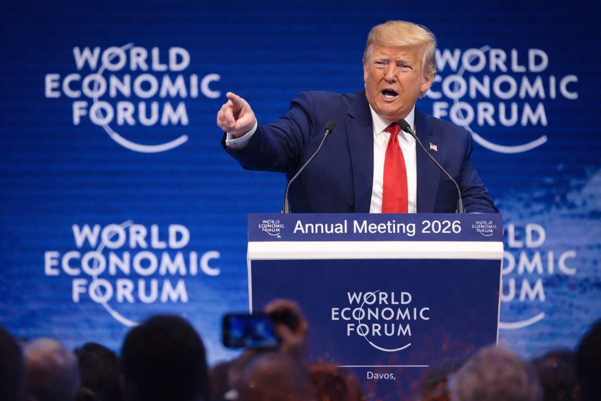 Trump durante su discurso en Davos