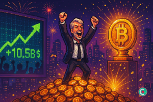 Michael Saylor exulte sur un tas de Bitcoins