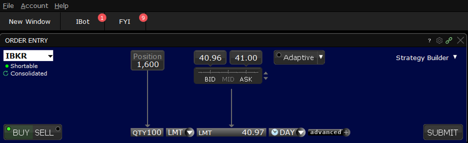 validation Ordre sur interactive Brokers