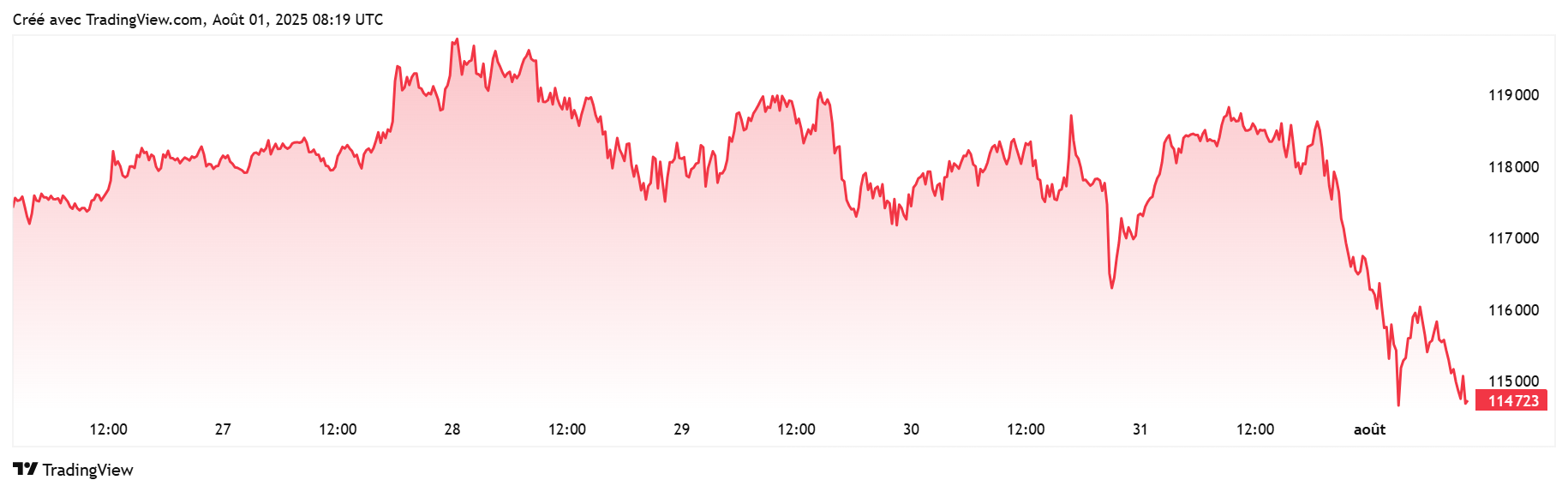 Bitcoin chute face à l'USDT