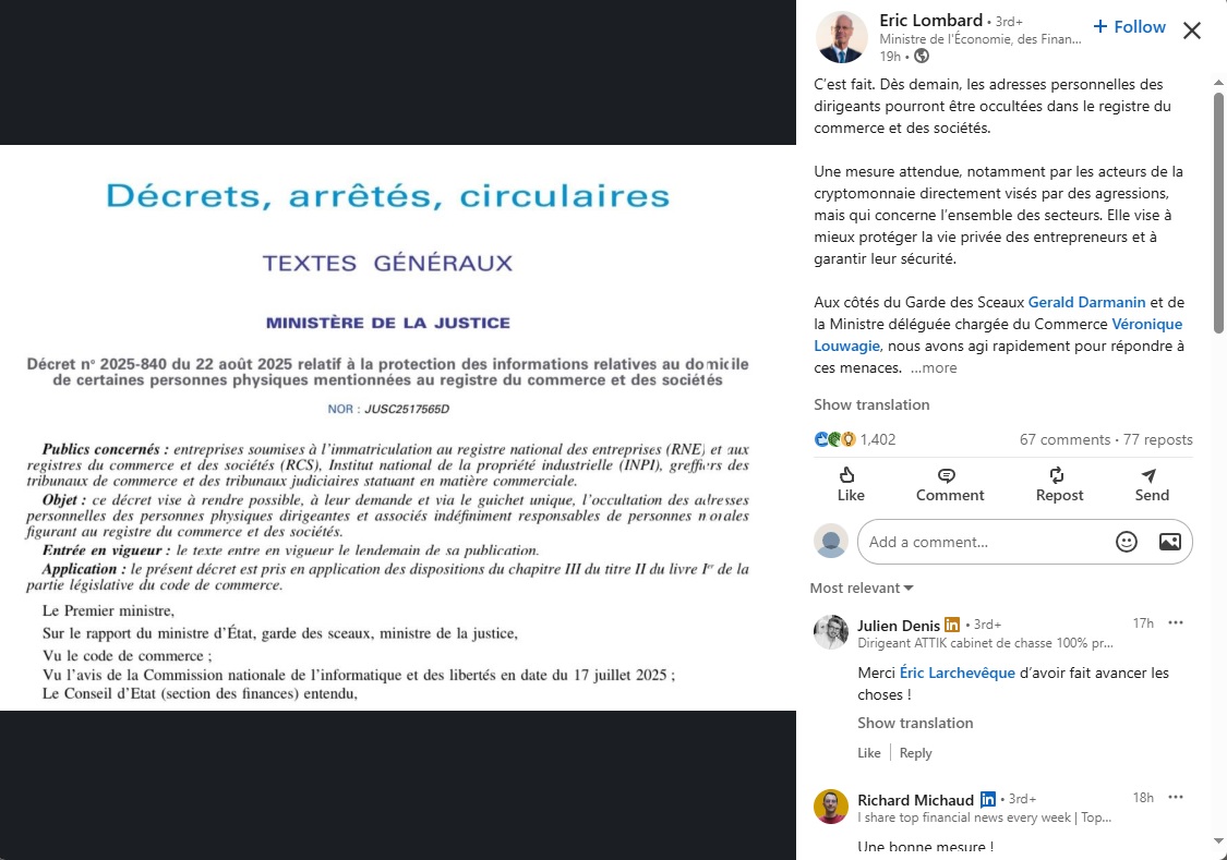 LinkedIn - Eric Lombard