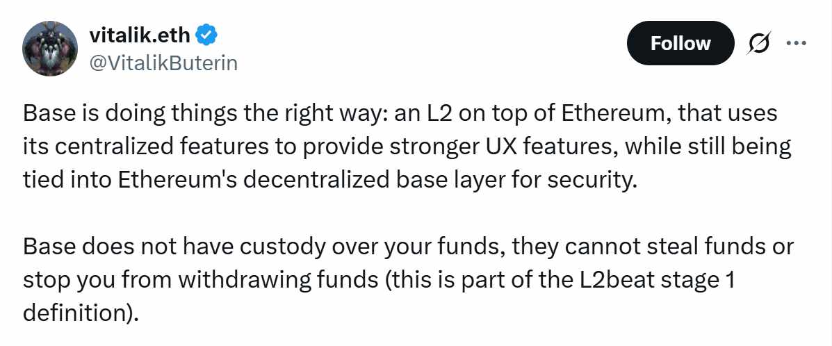 @VitalikButerin - Base L2 Layer STAGE 1