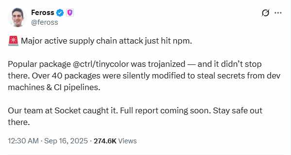 @feross - hack npm tweet