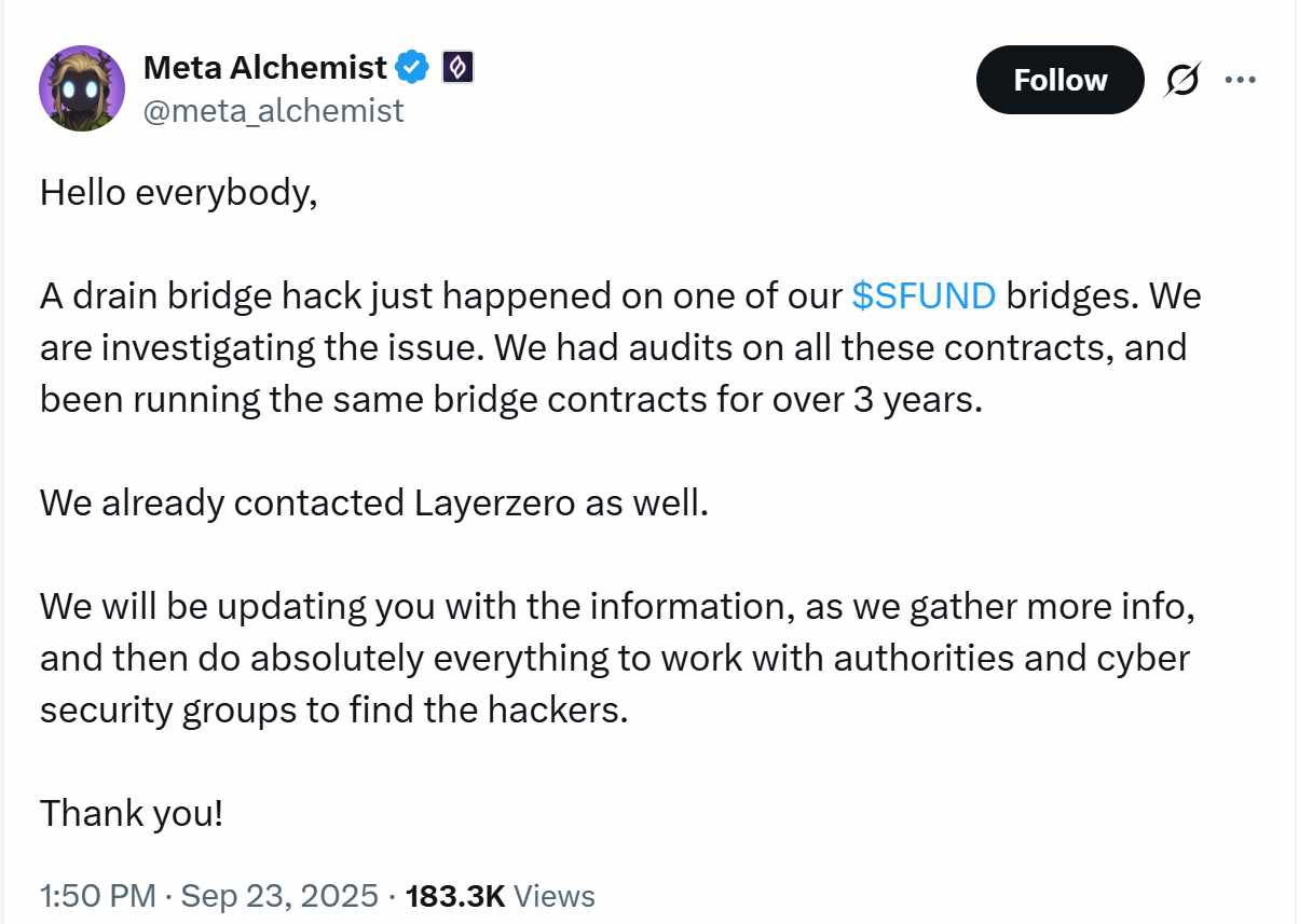 @meta_alchemist - Seedify hack tweet