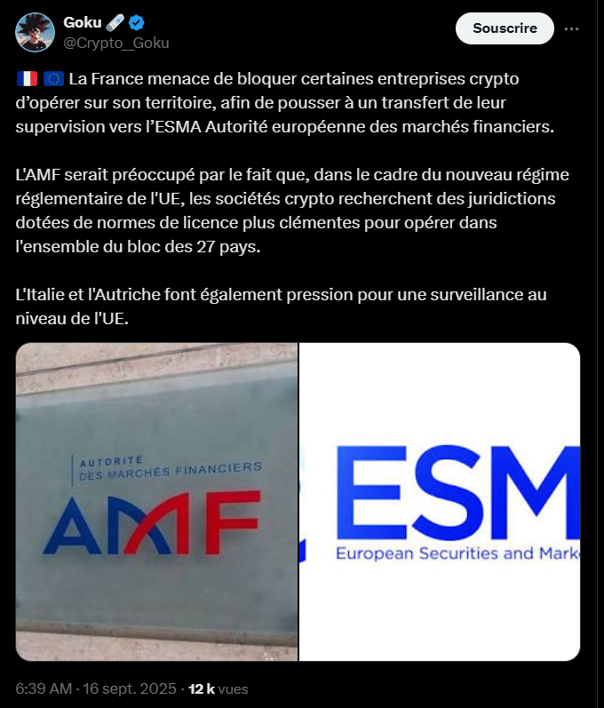 AMF : La France veut bloquer certaines plateformes crypto