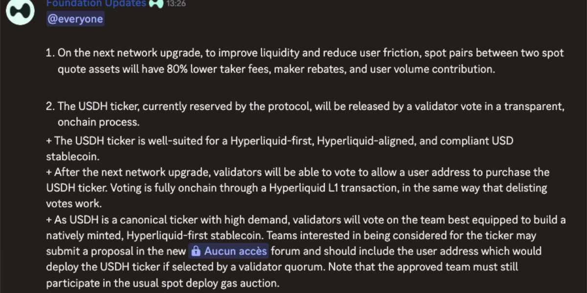 Hyperliquid stablecoin annonce discord