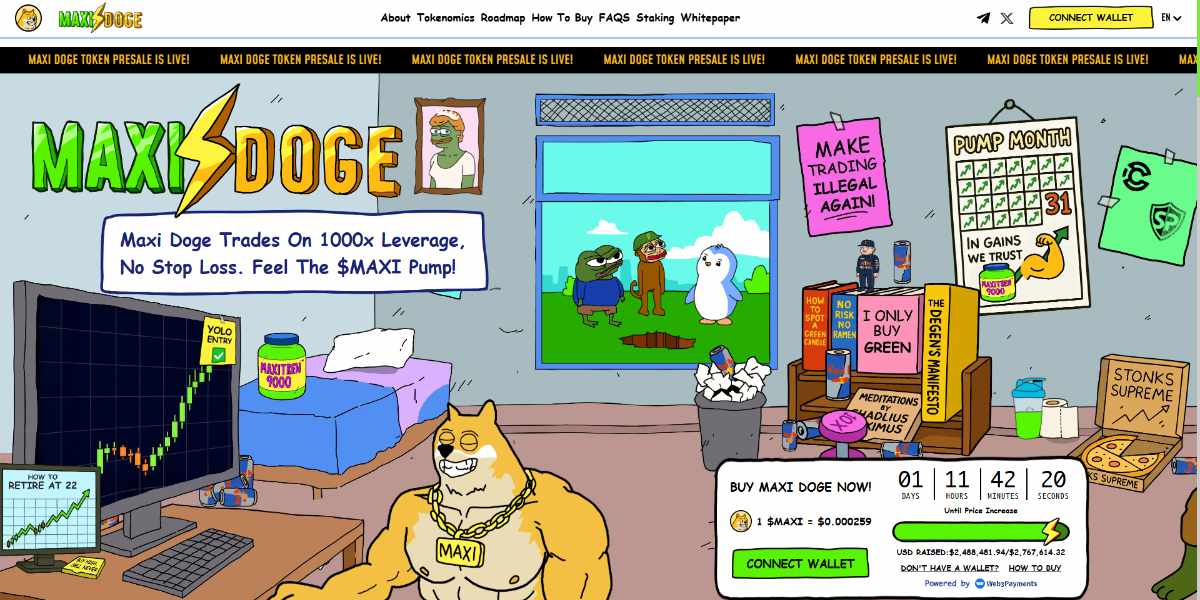 Maxi Doge Homepage - 25.09.2025