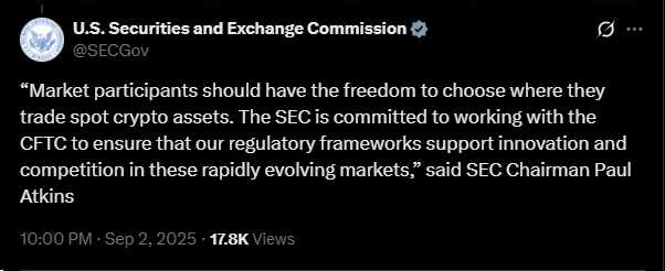 SEC + CFTC - Tweet