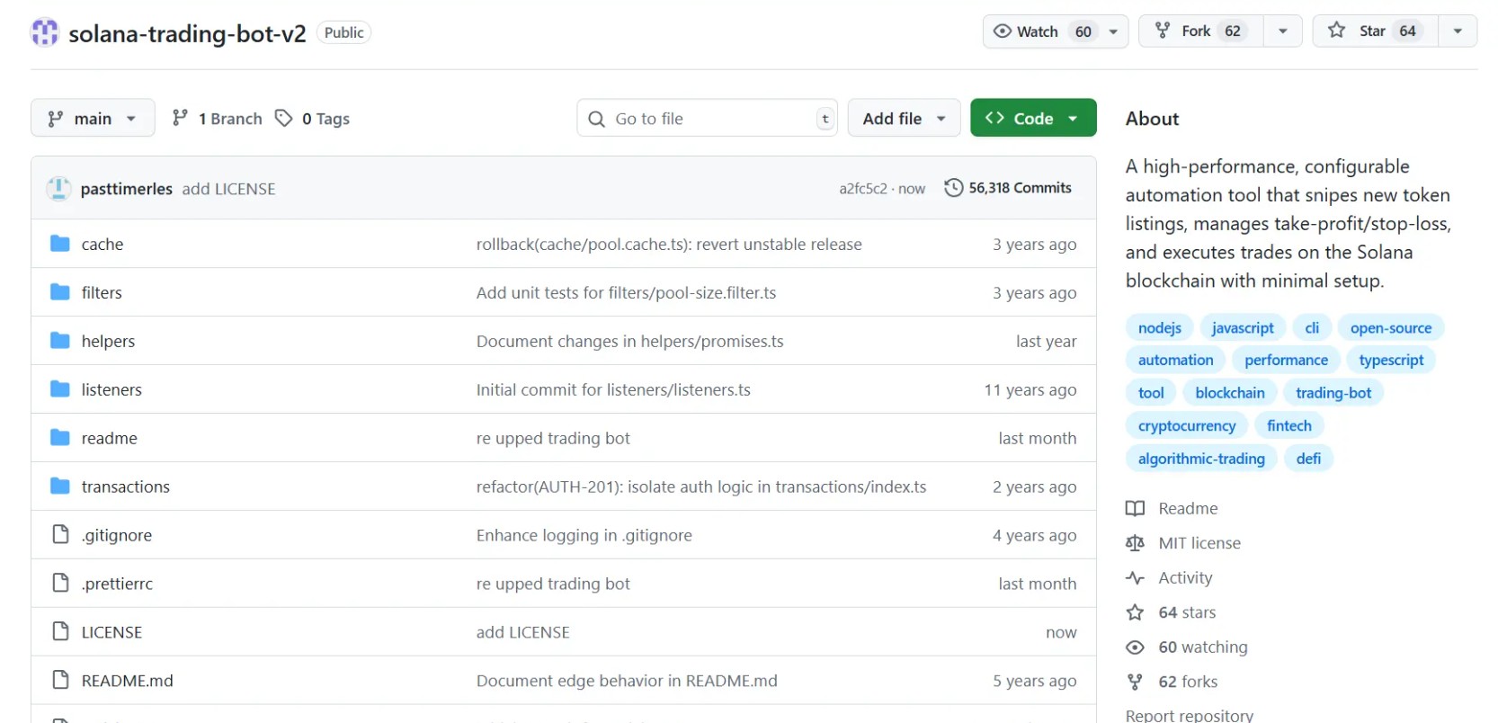 Faux dépôt GitHub solana-trading-bot-v2.
