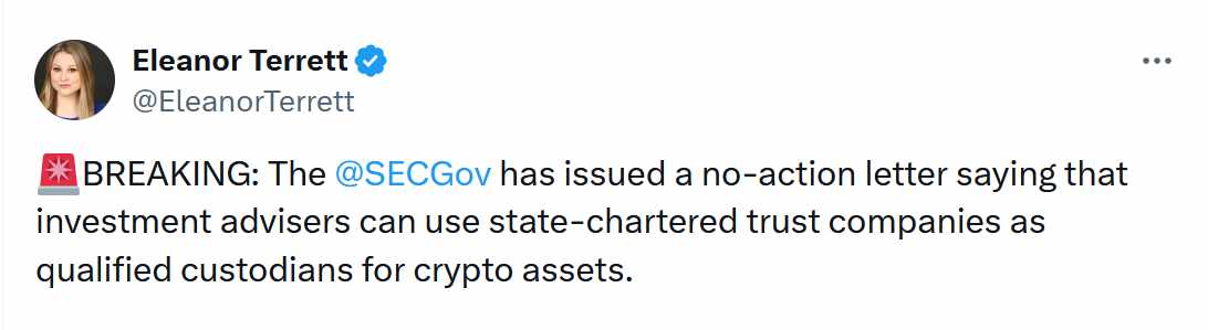@EleanorTerrett - Clarification garde crypto SEC