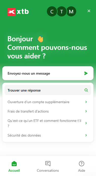 service client XTB