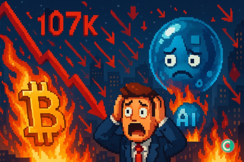 Le Bitcoin chute sous les 107k, les craintes d’une bulle IA s’intensifient