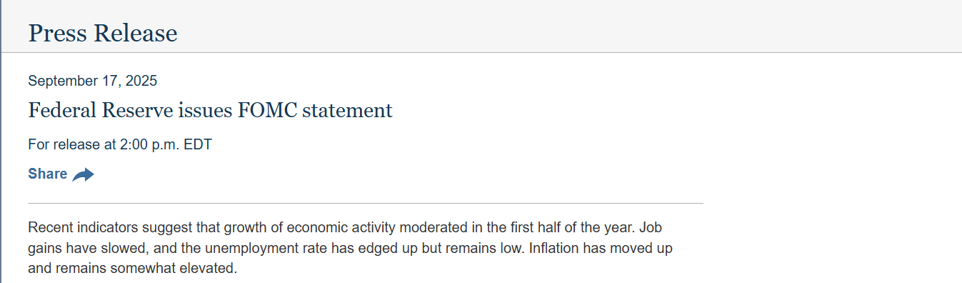 Publication de la FED