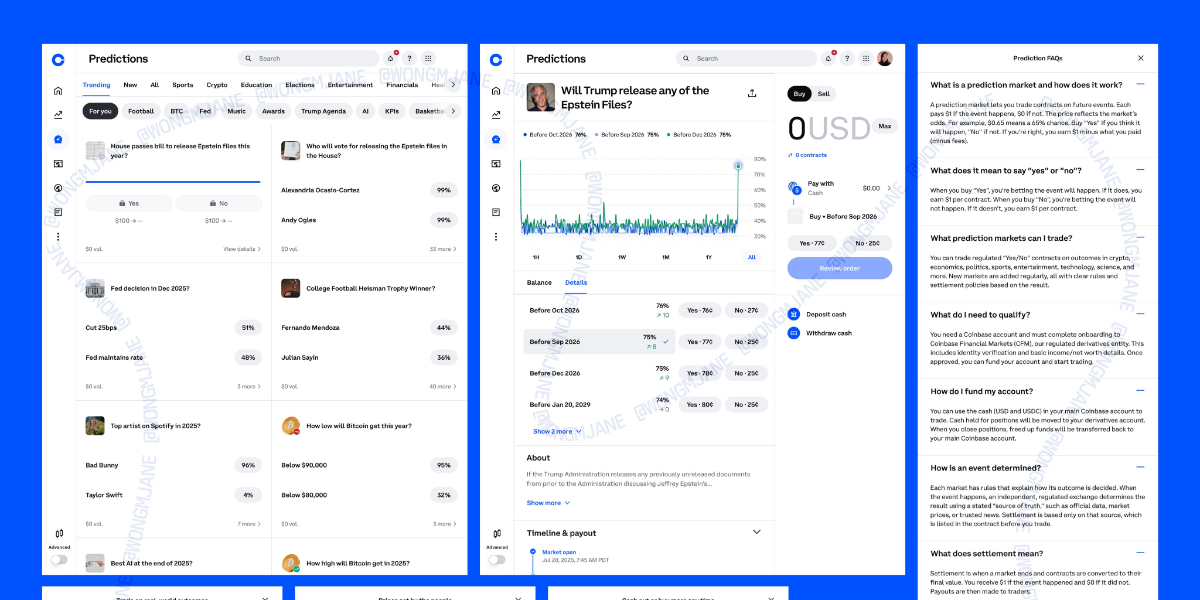 @wongmjane - Coinbase marché prédictifs