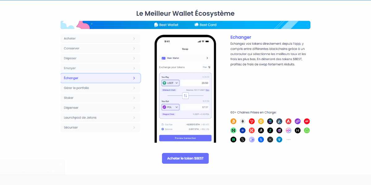 Best Wallet - Echange de jetons