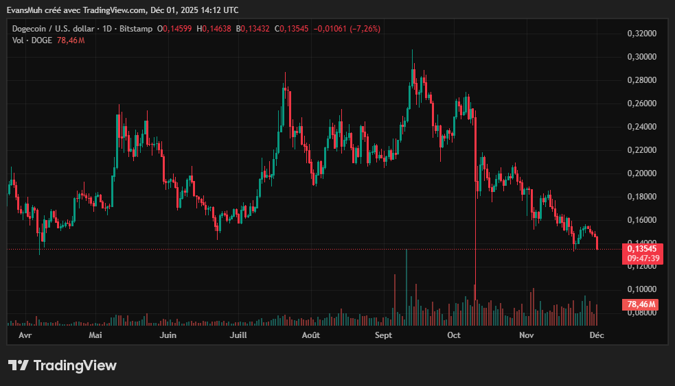 Cours du DOgecoin