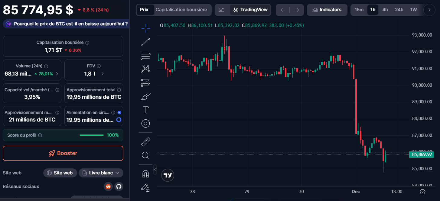 Les ETF Bitcoin se vident, le BTC retombe violemment