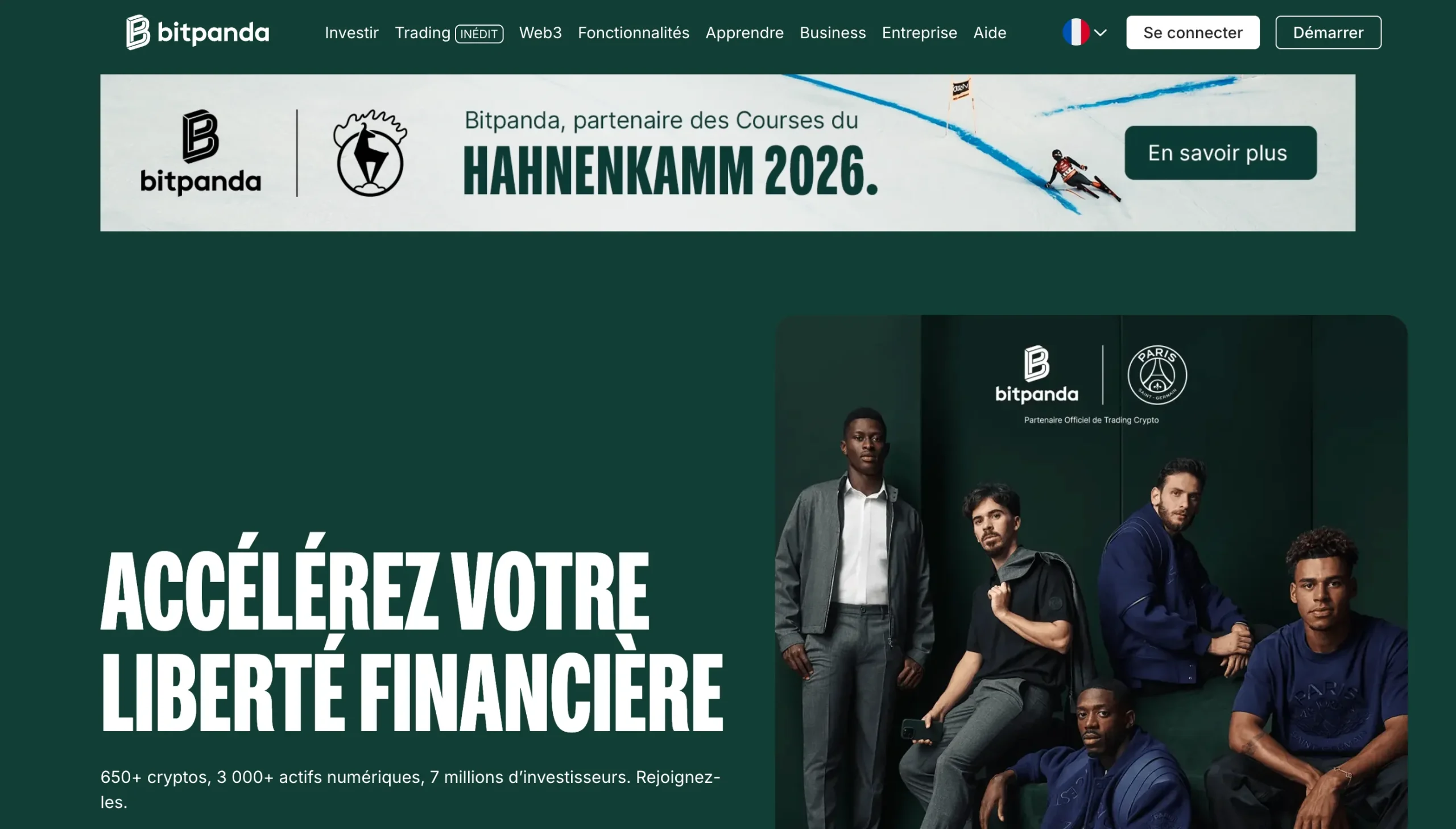 Bitpanda page d'accueil