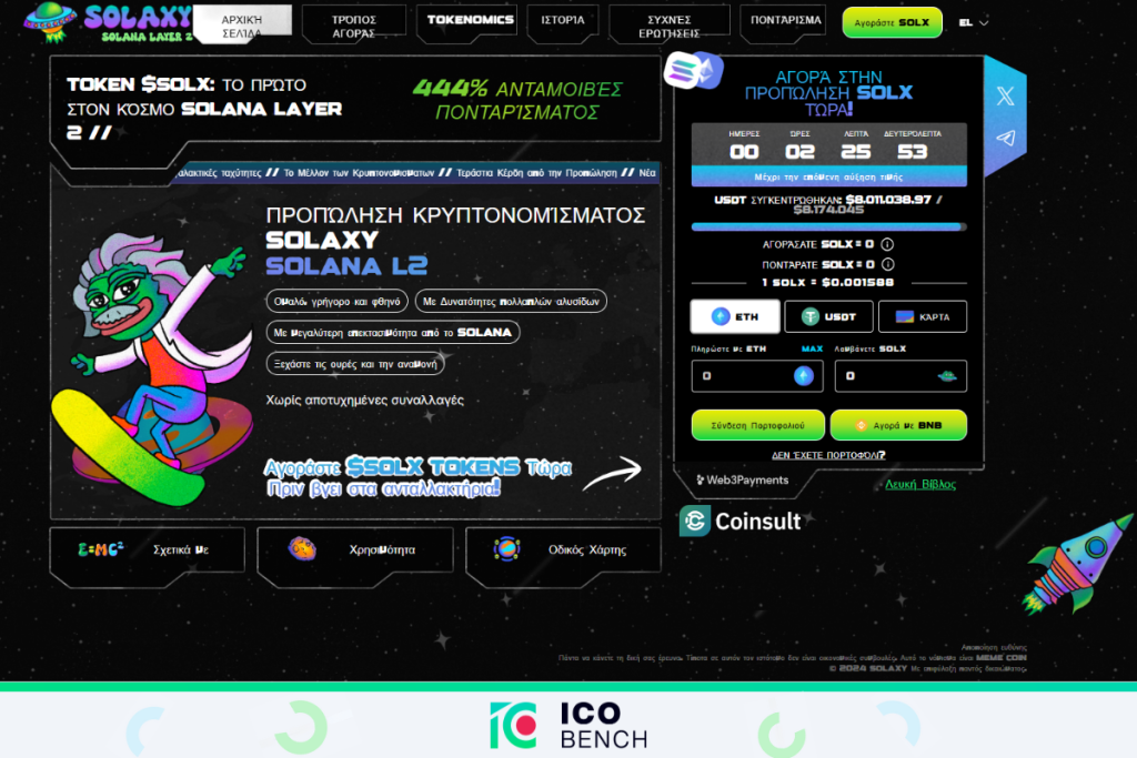 ICObench Solaxy meme coins