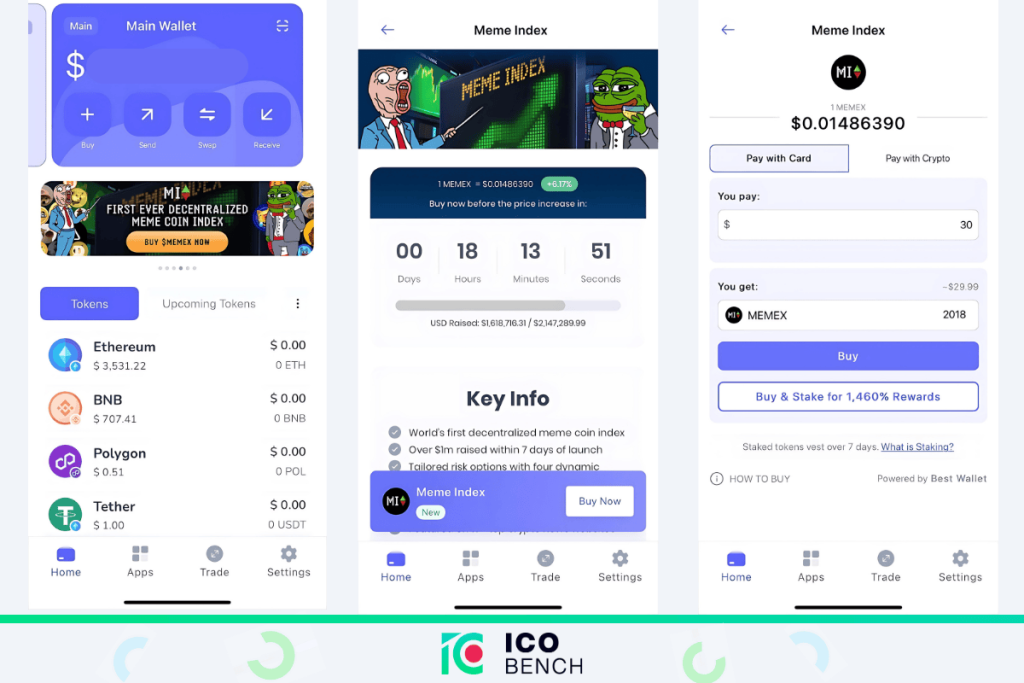 ICObench αγορά με Best Wallet