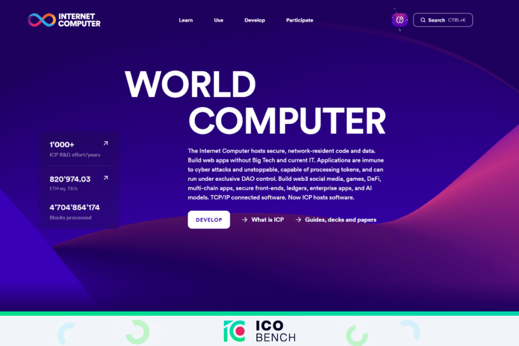 ICObench Internet Computer ($ICP) - Απευθείας εκτέλεση εφαρμογών στο blockchain