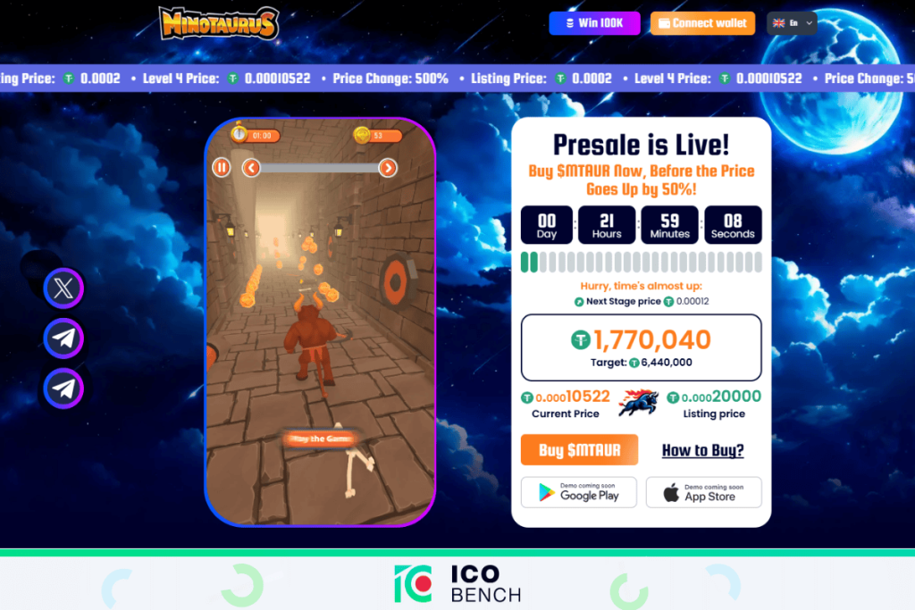 ICObench Minotaurus ($MTAUR) – Το gaming οικοσύστημα με crypto rewards