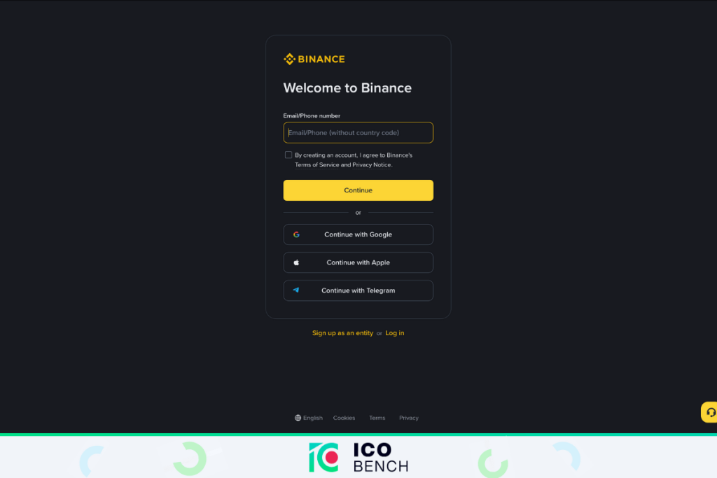 binance sign in