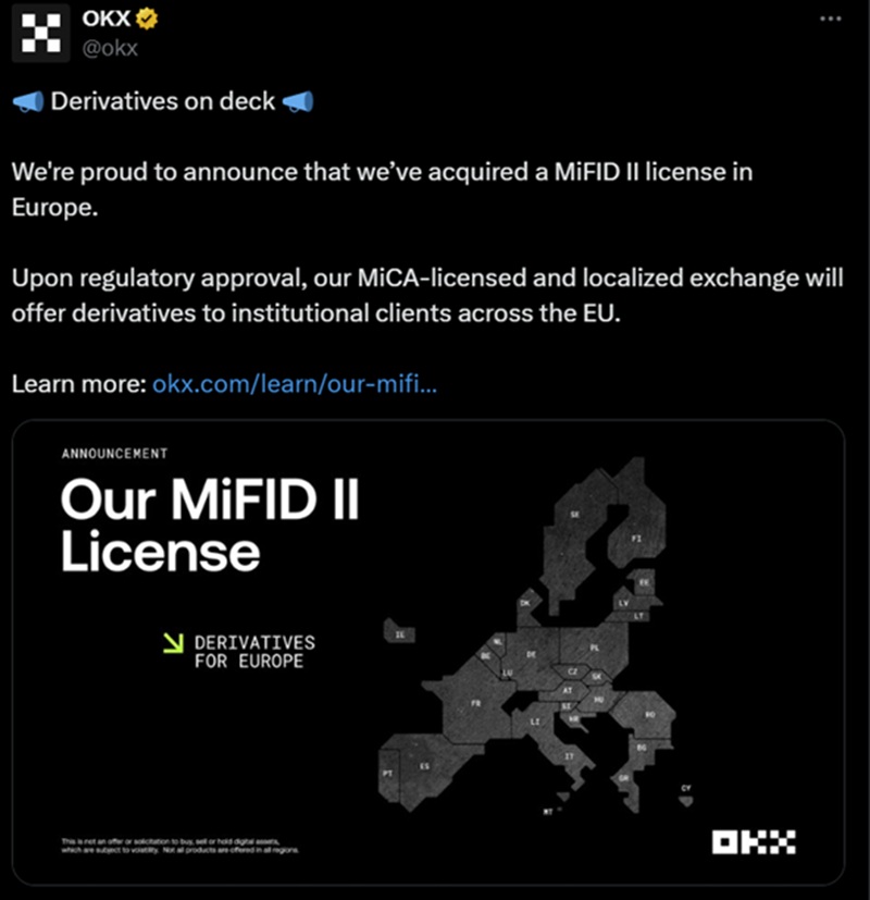 OKX tozsde MICA MiFID 1