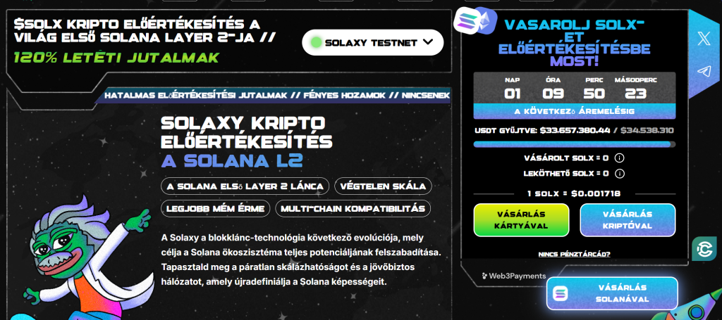 Solaxy előértékesítés