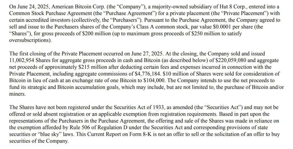 American Bitcoin leiras