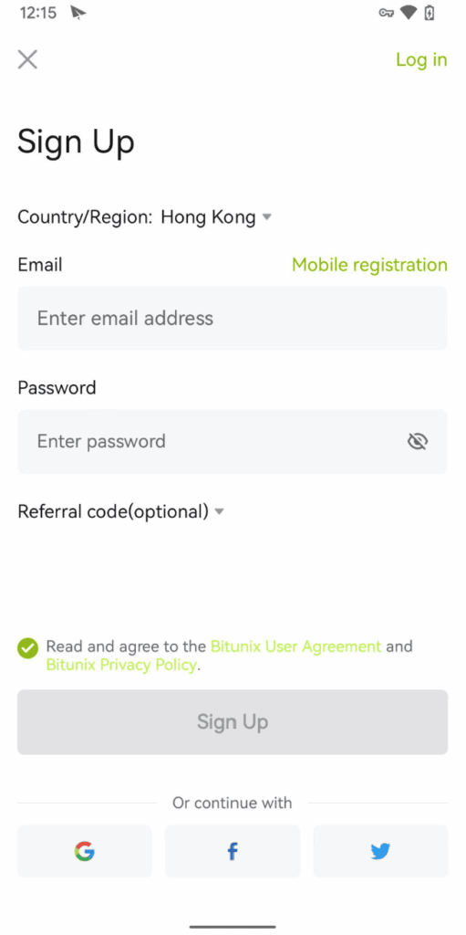 sign up bitunix